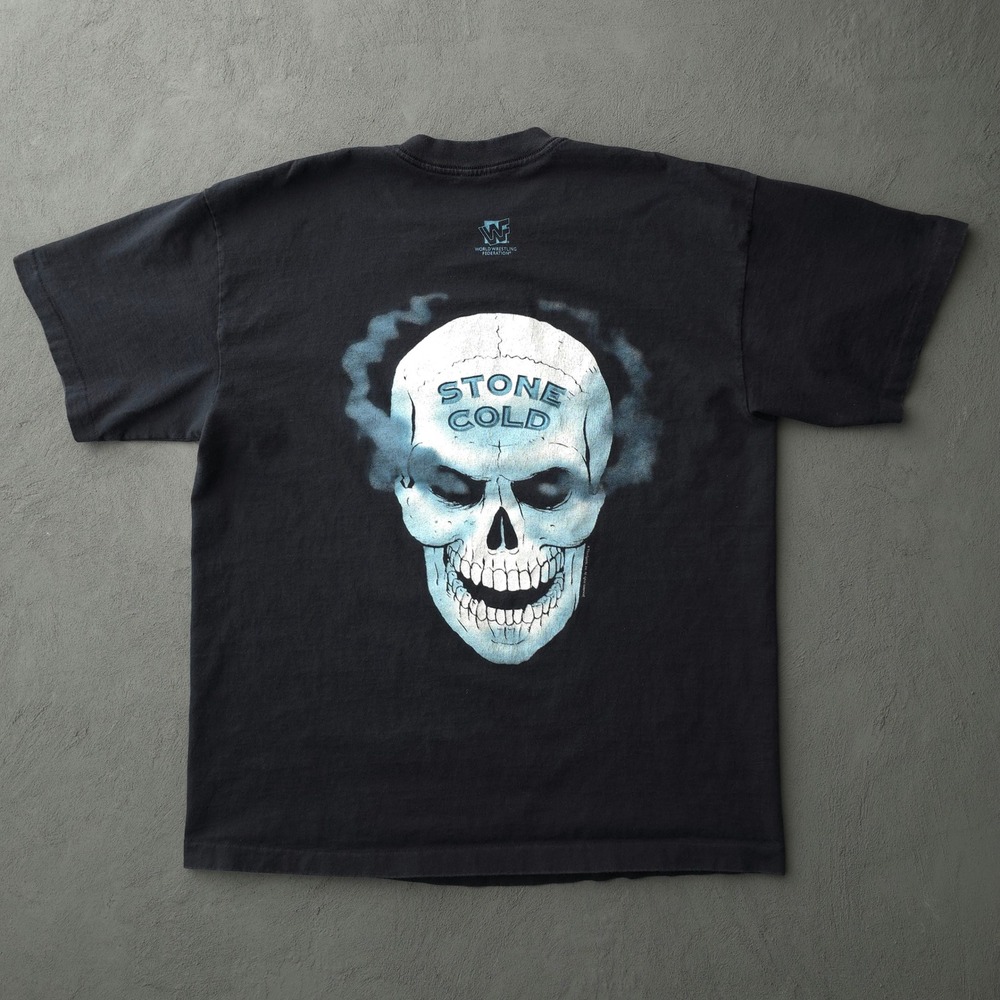 WWF Stone Cold Steve Austin T-Shirt Mens XL Black Skull Graphic 3:16 1990s